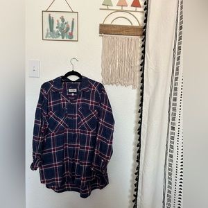 Express Plaid Boyfriend Button Down